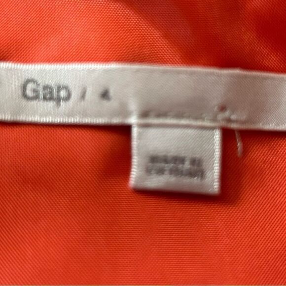 Gap Women’s Orange Wool Mini Skirt Fully Lined Zipper Up Size 4 Retro - Picture 4 of 7